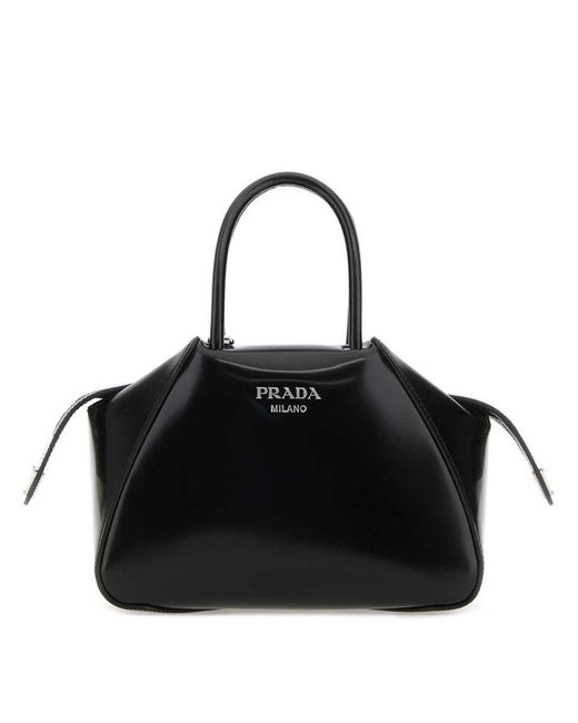 Prada Women's Black Tessuto Lucerto Leather Handbag 1BA014 : Amazon.ca:  Clothing, Shoes & Accessories