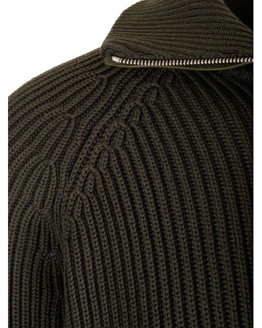 Tom Ford Black Zipped Ribbed-knit Cardigan for men