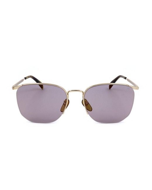 David Beckham Purple Square Frame Semi Rimless Sunglasses for men