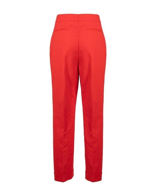 Moschino Red High Waist Cropped Trousers