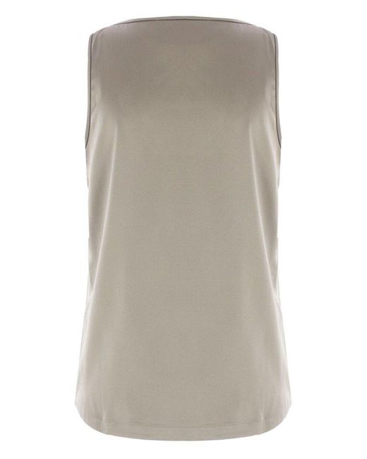Brunello Cucinelli Gray Silk Tank Top