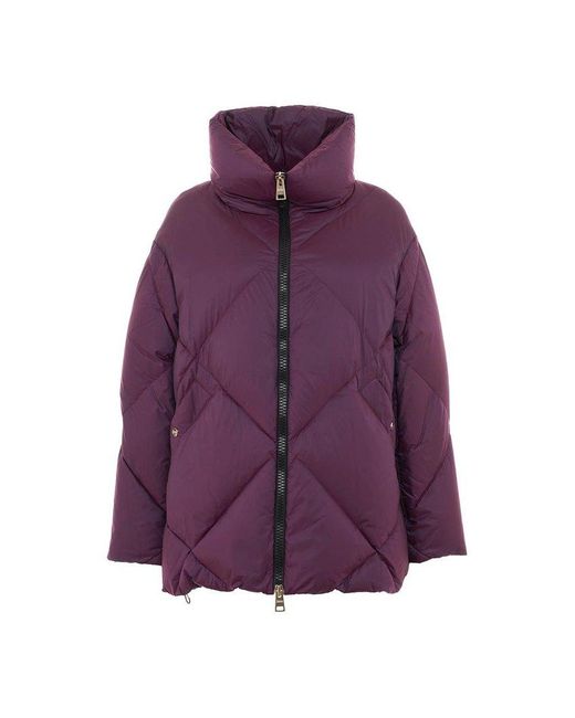 Herno Zip-up Down Jacket in Purple | Lyst