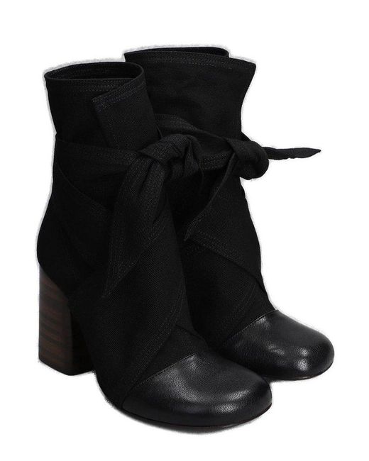 Lemaire Black Wrapped Round Toe Boots