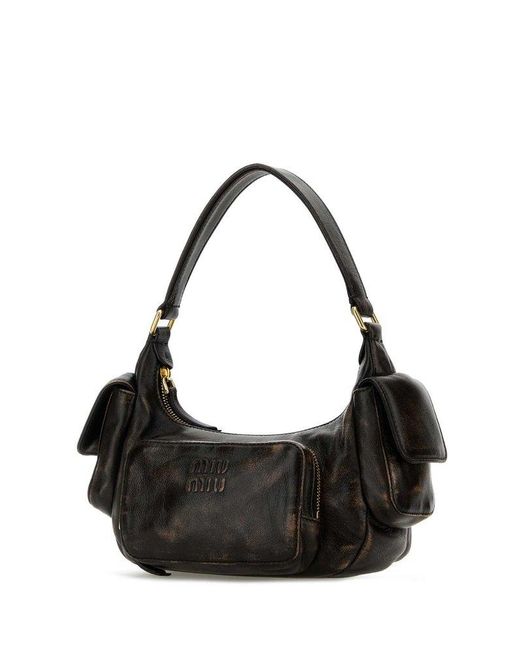 Miu Miu Pocket Shoulder Bag in Black | Lyst Miu Miu Pocket Shoulder Bag in Black | Lyst
