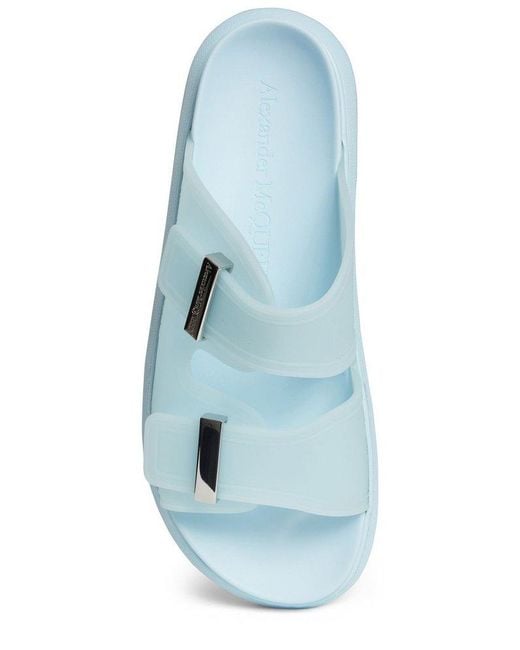 Alexander McQueen Blue Hybrid Double-strap Slip-on Sandals