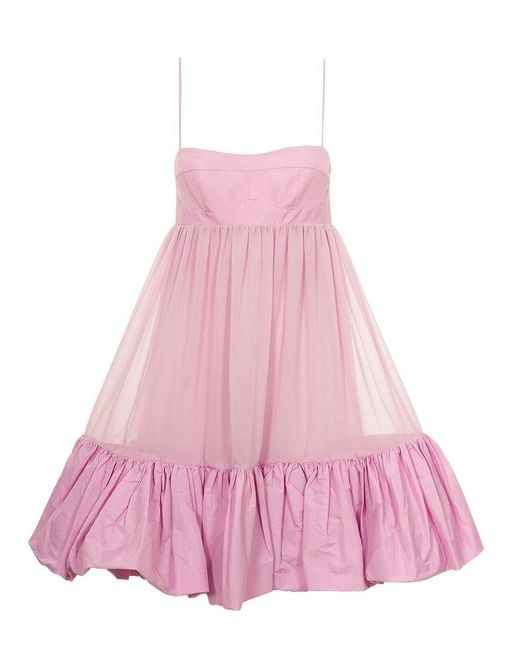 Pinko Pink Empire-line Layered Flared Dress