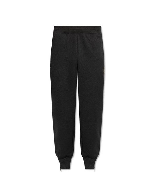 EA7 Black Logo Patch Trousers for men