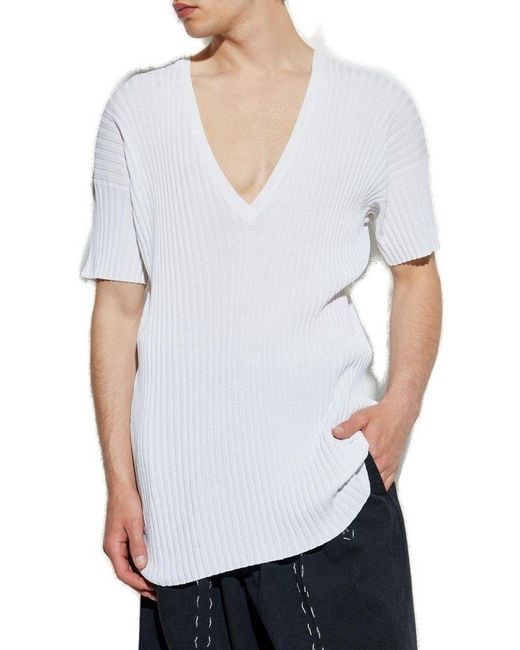 MM6 by Maison Martin Margiela Black V-Neck Knitted Top