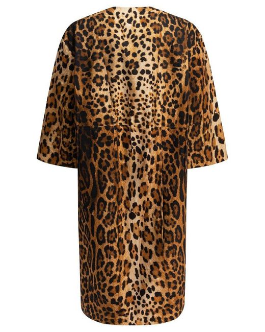 コート Prada Printed Cotton Coat Prada Animal-Printed Round-Neck Coat | Lyst