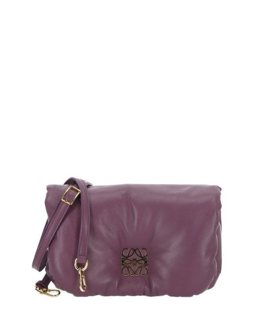 Loewe Purple Mini Puffer Goya Shoulder Bag