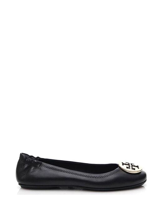 Tory Burch Black Minnie Travel Ballet Flats