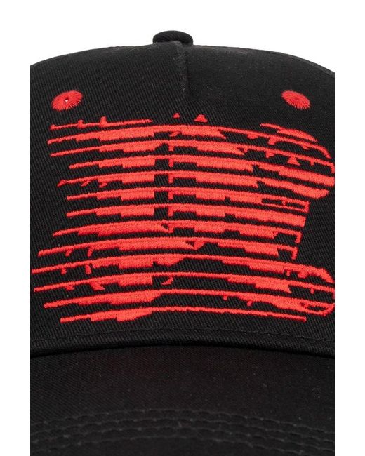 Palm Angels Red Baseball Cap With Logo, for men
