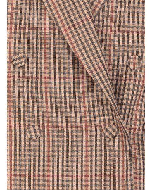 Dries Van Noten Brown Checked Tied Waist Blazer