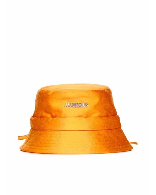 Jacquemus Orange Le Bob Gadjo Knotted Bucket Hat