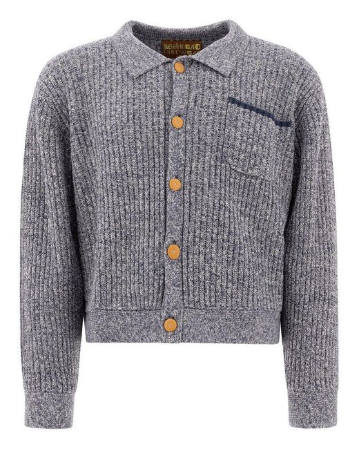 Brain Dead Gray Knit Cardigan for men