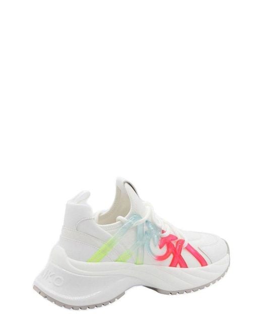 Pinko White Ariel Lace-up Chunky Sneakers