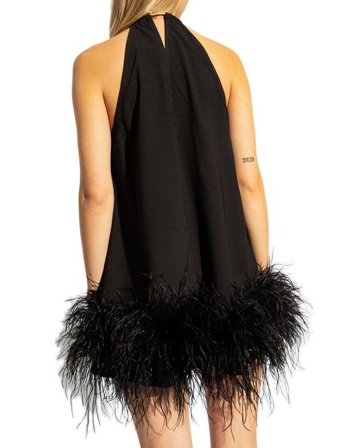 Cult Gaia Black ‘Reeves’ Dress With Feathers