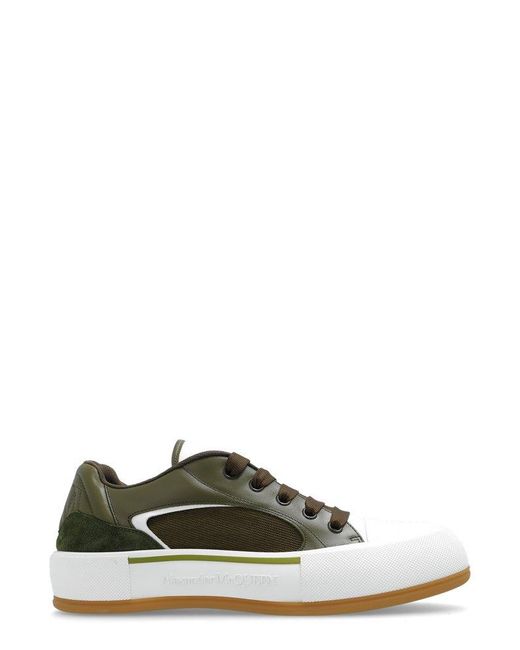 Alexander McQueen Green Plimsoll Low-top Sneakers for men