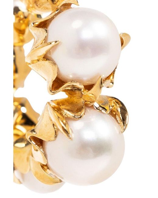 Bottega Veneta Metallic Pearl Earrings,