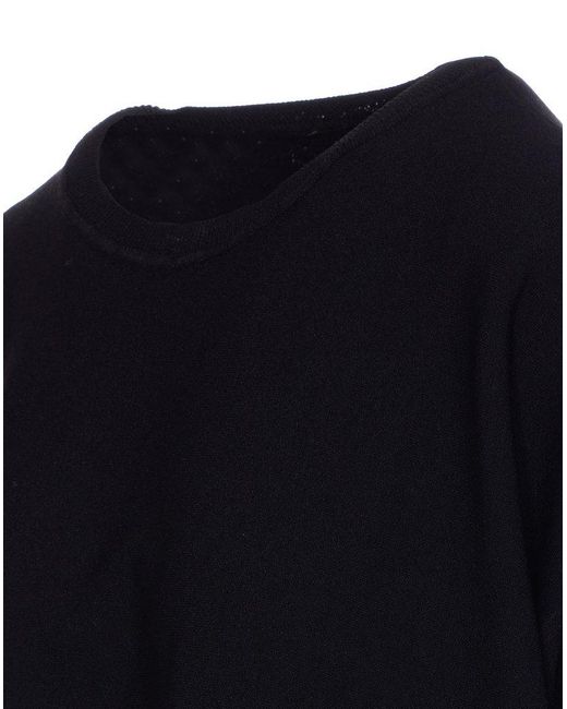 Roberto Collina Black Crewneck Knitted T-Shirt