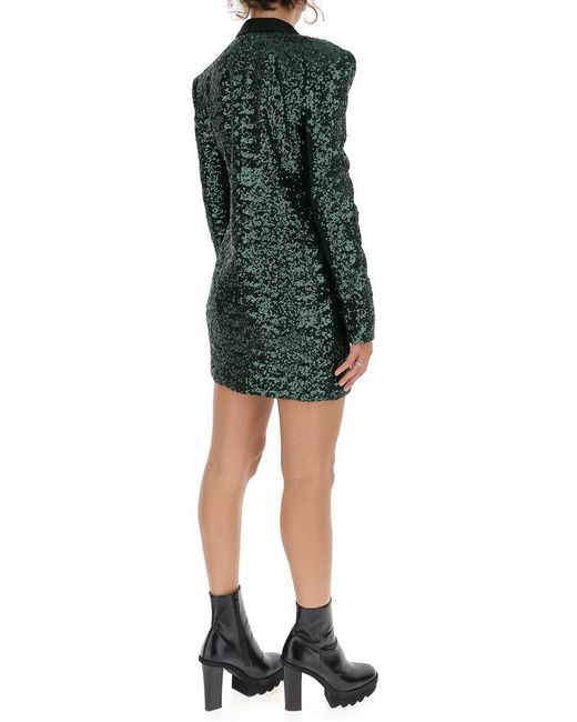 green sequin blazer dress
