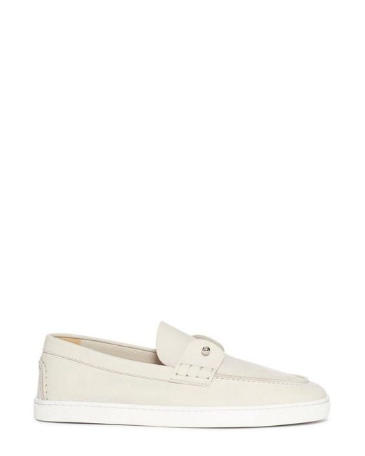 Christian Louboutin White Chambeliboat Slip-On Loafers for men