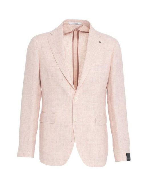 Tagliatore Pink Single-Breasted Tailored Blazer for men