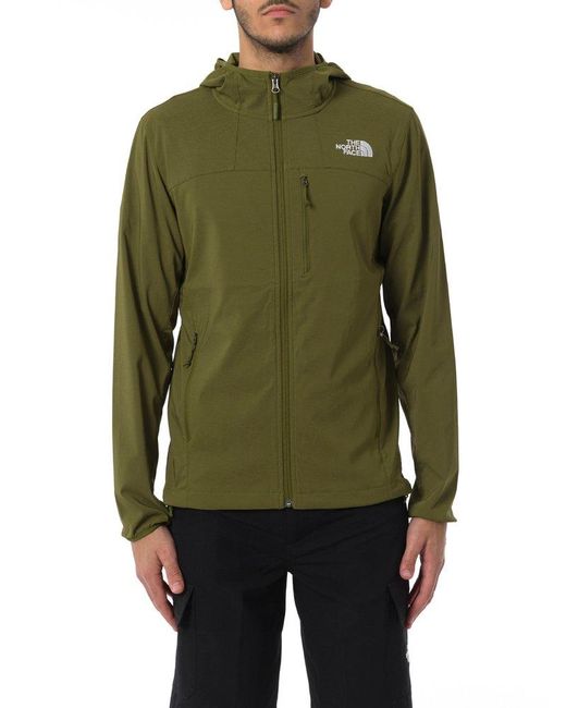 The North Face Green Logo Embroidered Zip-up Jacket for men