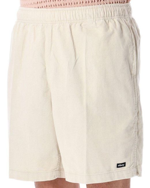 Obey Natural Easy Pulp Cord Shorts for men