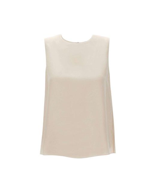 Theory White Straight Shell Silk Top