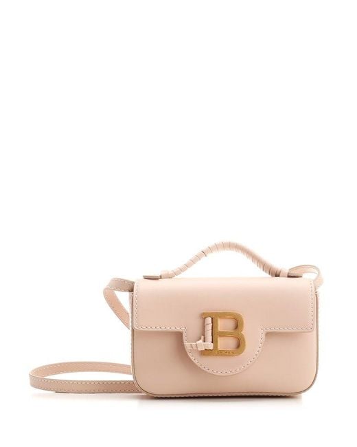 Balmain Pink B Buzz Logo-plaque Foldover Top Mini Tote Bag