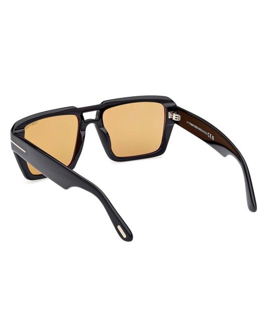 Tom Ford Brown Redford Square Frame Sunglasses