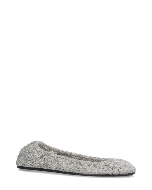 Isabel Marant White Belna Crochet Ballet Flats