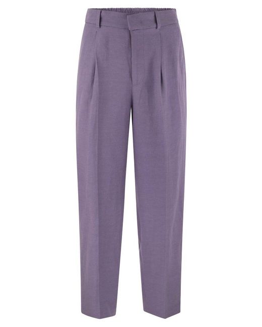 PT Torino Purple Daisy Pressed Crease Trousers