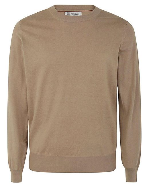 Brunello Cucinelli Brown Long Sleeves Sweater for men