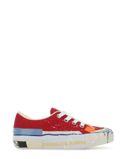 Lanvin Red X Gallery Dept. Paint Splatter Lace-up Sneakers