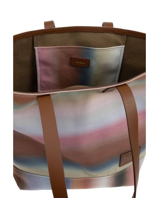 Paul Smith Multicolor Logo Patch Striped Tote Bag for men