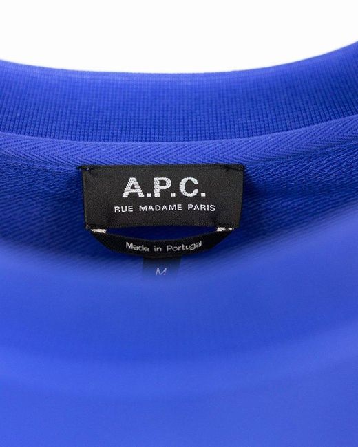 A.P.C. Blue Logo Embroidered Crewneck Sweatshirt for men