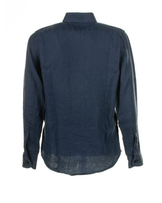 Aspesi Blue Long Sleeved Pocket-detailed Shirt for men