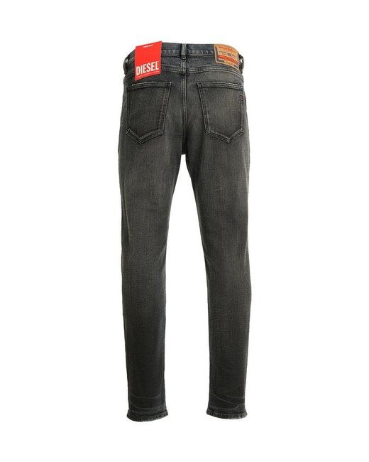 DIESEL Gray Distressed Slim-fit Jeans for men