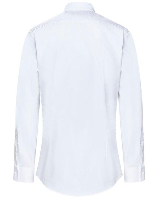 DSquared² White Easy Slim Mini Dean Collar Shirt for men
