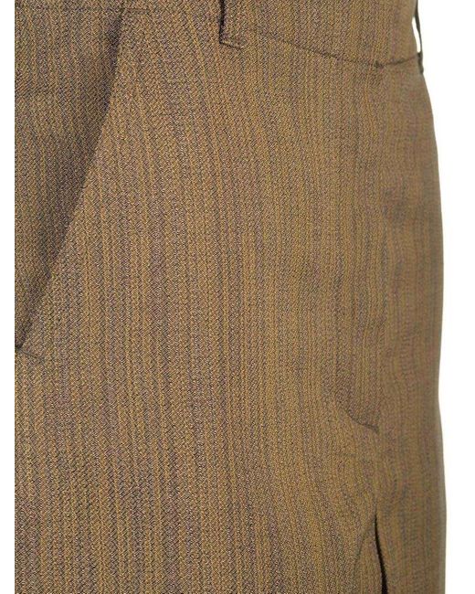 Dries Van Noten Natural Shantung Midi Skirt