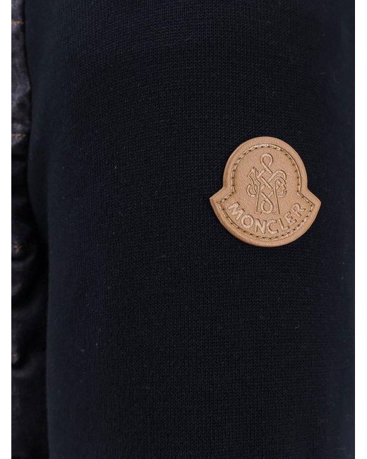 Moncler Blue Logo Patch Zip-Up Cardigan for men