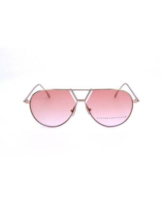 Victoria Beckham Pink Aviator Frame Sunglasses