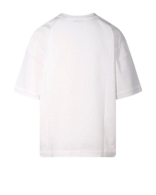 Burberry White Short-sleeved Crewneck T-shirt