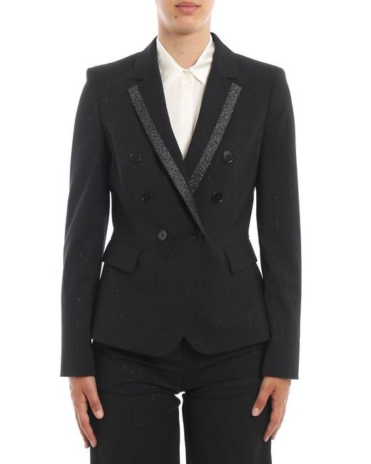 Pinko Blue Double-breasted Tailored Blazer