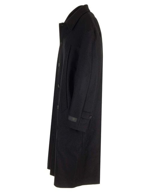 MM6 by Maison Martin Margiela Black Long Wool Coat for men