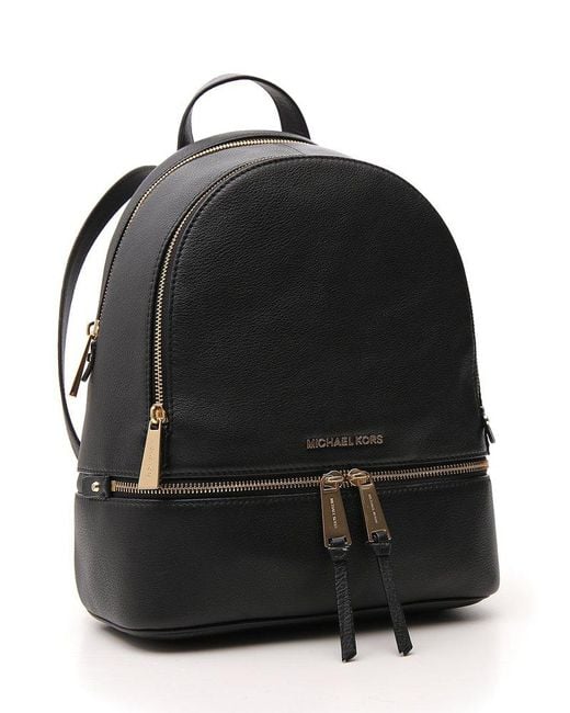 MICHAEL Michael Kors Black Rhea Zipped Medium Backpack