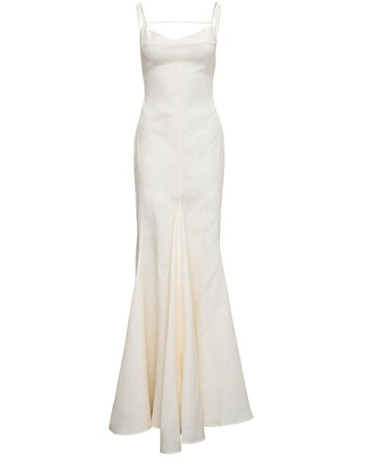 Jacquemus White La Robe Camargue Linen Long Dress
