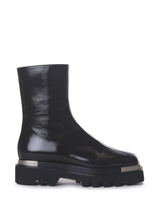 Peter Do Black Square Toe Block Heel Ankle Boots
